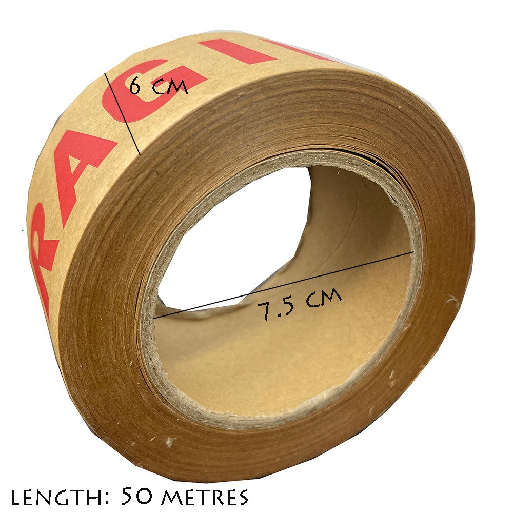 JUMBO Eco Friendly Fragile Warning Kraft Paper Tape 60mm Your Online