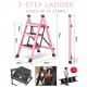 Firm & Strong Step Steel Stool 3-Step 4-Step Ladder 