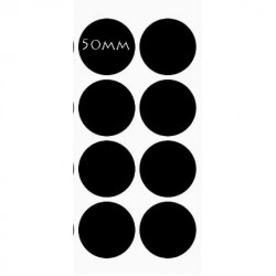 Black Round Stickers Dia. 50mm - Writable