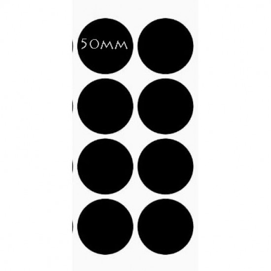 Black Round Stickers Dia. 50mm - Writable