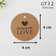 GT32 Round Handmade with Love Kraft Gift Tag