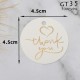 GT35 Gold Emboss Round Thank You Gift Tags