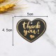 GT38 Heart-Shaped Thank You Gold Embossed Gift Tag
