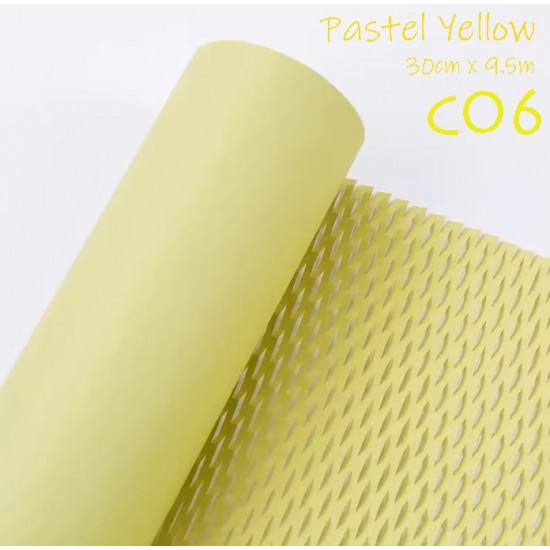 Reusable & Eco-Friendly Kraft Honeycomb Wrapping Paper Roll Pastel Yellow