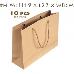 Eco-Friendly Recyclable THICK Kraft Paper Shopping Bag with Handle (H)