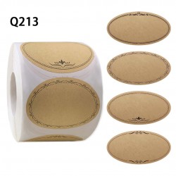 Oval Stickers 6x4cm Kraft - Writable