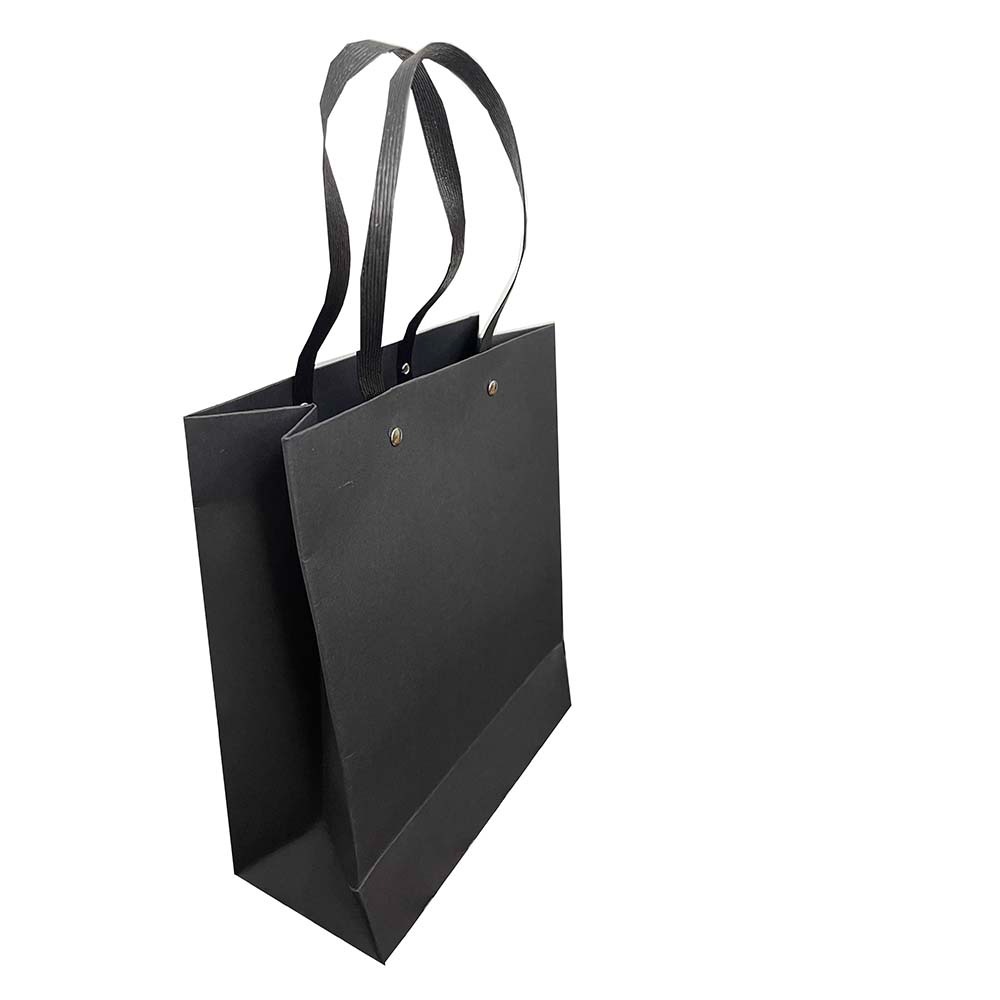 Eco Friendly Recyclable Black Kraft Paper Bag With Rivet Handle [your Online Shop For Ecommerce