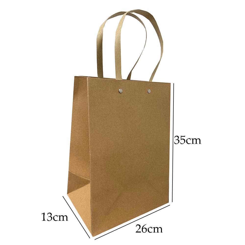 Eco Friendly Recyclable Brown Kraft Paper Bag With Rivet Handle [your Online Shop For Ecommerce